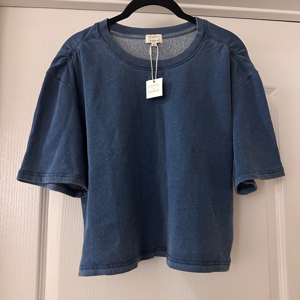 NWT zsupply X everve Blair French terry shoot sleeve top size small